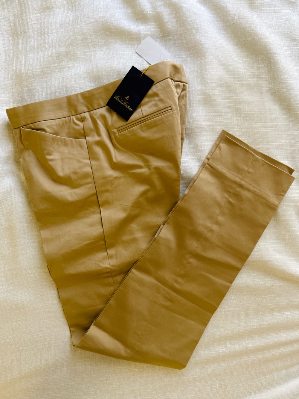NWT Brook Brothers women tan smart tailored dress pants straight legs, size 2